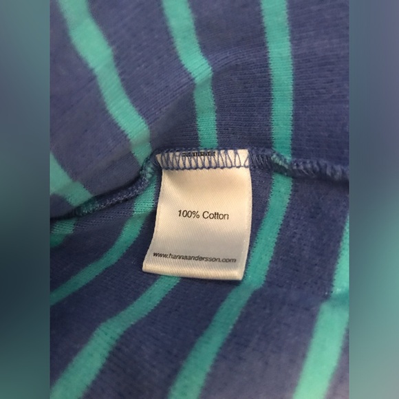 Hanna Andersson 100% cotton size 90 playdress, blue with blue stripes VGUC - Picture 7 of 9